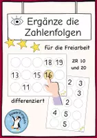 Vorschau - Stationenlernen - Zahlenfolgen ZR 10 und ZR 20 - Materialpaket - Deckblatt