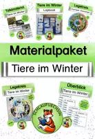 Vorschau - Mal- und Bastelvorlagen - Materialpaket Tiere im Winter - Deckblatt