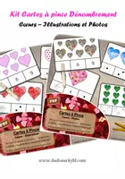 Aperçu - Apprentissages en autonomie - Kit Cartes à pinces - Dénombrement & Coeurs - Photos et Illustations - Page de couverture