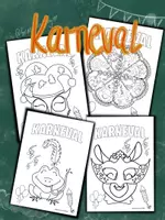 Vorschau - Mal- und Bastelvorlagen - Materialpaket Ausmalbilder Mandala Karneval Fasching - Deckblatt