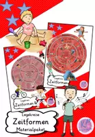 Vorschau - Fördermaterial/Inklusion - Materialpaket Legekreise Zeitformen (Perfekt, Präteritum, Präsens, Futur, Grundform) - Deckblatt