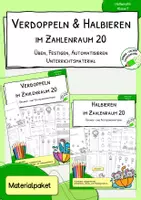 Vorschau - Arbeitsblätter - Verdoppeln und Halbieren im Zahlenraum 20 – Materialpaket | Klasse 1 - Deckblatt