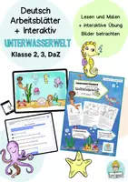 Vorschau - Arbeitsblätter - Materialpaket Interaktiv und Arbeitsblätter Lesen, Schreiben Deutsch 2.Klasse, 3.Klasse - Deckblatt