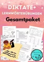Vorschau - Unterrichtsreihen - Gesamtpaket: Diktate und Lernwörterübungen - Deckblatt