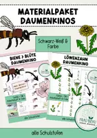 Vorschau - Mal- und Bastelvorlagen - Materialpaket Daumenkino Löwenzahn + Biene & Blüte - Deckblatt