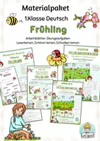 Vorschau - Stundenentwürfe - Materialpaket Deutsch 1. Klasse Frühling und Ostern, Lesen Schreiben Hörverstehen - Deckblatt