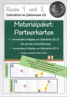 Vorschau - Stationenlernen - Materialpaket: Partnerkontrolle zur Subtraktion im ZR 20 - Deckblatt