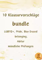 Vorschau - Test - Materialpaket, bundle, 10 Klausuren mit EWH zu LGBTQ, Boy Erased, Pride, identity, gender issues, mock exam, mündliche Abiturprüfung, Abitur - Deckblatt