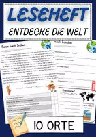 Vorschau - Unterrichtsreihen - Leseheft Klasse 4 Leseverständnis Entdecke die Welt 10 verschiedene Orte - Deckblatt