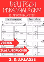 Vorschau - Arbeitsblätter - Materialpaket Verben Grundform Personalform DaZ Grundschule Klasse 2 Klasse 1 Anfangsunterricht - Deckblatt