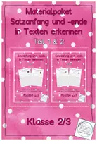 Vorschau - Arbeitsblätter - Materialpaket Satzanfang und Satzende in Texten erkennen - Deckblatt