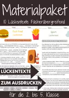 Vorschau - Arbeitsblätter - Materialpaket 10 Lückentexte Klasse 2 bis 5 DaZ Grundschule Fächerübergreifendes - Deckblatt