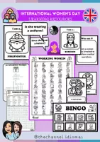 Vista previa - Hojas de trabajo - International Women's Day - Black and White Pack - Portada