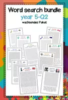 Vorschau - Arbeitsblätter - Materialpaket: word searches Kl. 5-Q2 (growing bundle) - Deckblatt