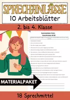 Vorschau - Unterrichtsreihen - 10 Sprechanlässe DaZ/DaF Grundschule Materialpaket Sprechen und Zuhören - Deckblatt