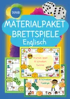 Vorschau - Spiele - Materialpaket - Englisch Brettspiele Wortschatz & Jahreszeiten | Englisch Anfangsunterricht | warm up Englisch | Englisch Grundschule - Deckblatt