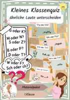 Vorschau - Präsentationen/Tafelbilder - Materialpaket kleine Klassenquizze zu ähnlichen Lauten - Deckblatt