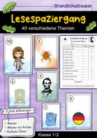 Vorschau - Spiele - 40 Lesespaziergänge - Lesespaziergang Materialpaket - Lesen lernen - Leserätsel - Deckblatt