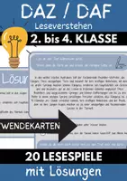Vorschau - Arbeitsblätter - Freiarbeit Bundle 20 Wendekarten Leseverstehen Lesetraining Lesen lernen Klasse 1 bis Klasse 4 - Deckblatt