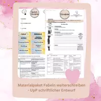 Vorschau - Stundenentwürfe - UpP Fabel vervollständigen/weiterschreiben - Materialpaket + schriftlicher Entwurf - Deckblatt