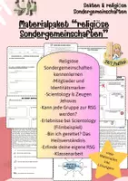 Vorschau - Arbeitsblätter - Religiöse Sondergruppen / Sekten: Materialpaket! *inkl. Klassenarbeit* - Deckblatt