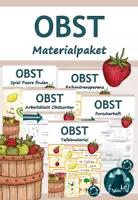 Vorschau - Arbeitsblätter - Obst – Materialpaket mit Tafelmaterial, Forscherheft & Spielen (1./2. Klasse Sachunterricht) - Deckblatt