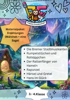 Vorschau - Unterrichtsreihen - Wachsendes Materialpaket Erzählungen 🌟📚🧚♂️ Reise in die Märchen- und Sagenwelt für die Grundschule 🌟📚🧚♂️ - Deckblatt