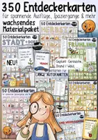 Vorschau - Arbeitsblätter - 350 🔍 Entdeckerkarten für Ausflüge und zu Hause / PAKET - Deckblatt