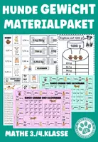 Vorschau - Arbeitsblätter - Materialpaket Hunde Gewicht Gramm Kilogramm Stationen Mathe - Deckblatt
