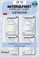Vorschau - Aufgabenkarten - Materialpaket - Kopfrechentandem im ZR 10 - Subtraktion - Deckblatt