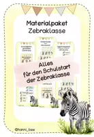 Vorschau - Bildkarten - Materialpaket Zebraklasse Klassenzimmer/Rituale/Schulstart/Einschulung - Deckblatt