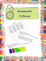 Vorschau - Arbeitsblätter - Grammatik 3.Klasse Materialpaket - Deckblatt
