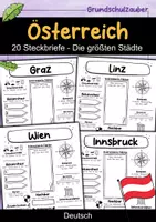 Vorschau - Arbeitsblätter - Österreicher Städte - 20 Steckbriefe für Städte in Österreich - Deckblatt