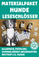 Vorschau - Spiele - Materialpaket Hunde Leseschlösser mit Schreibanlass Sprechanlass Deutsch 1.Klasse 2.Klasse - Deckblatt