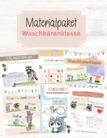 Vorschau - Mal- und Bastelvorlagen - Materialpaket für die Waschbärenklasse - wachsendes Bundle - Deckblatt
