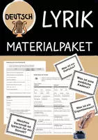 Vorschau - Arbeitsblätter - Materialpaket: Lyrik (Versmaß, Stilmittel & Lyriktest) - Deckblatt