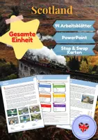 Vorschau - Spiele - Scotland - Gesamte Einheit (Highland Games, Nessie, Quiz, Story, Stop & Swap Karten, Mediation...) - Deckblatt