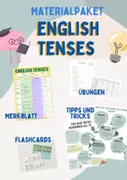 Vorschau - Poster - Materialpaket: Tenses (Merkblatt, Übungen und Tipps) - Deckblatt