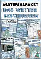 Vorschau - Arbeitsblätter - Materialpaket "Das Wetter beschreiben" DaZ / DaF / Deutsch / Sachunterricht - Deckblatt