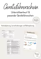 Vorschau - Stundenentwürfe - Unterrichtsentwurf zum Geräteführerschein & passender Geräteführerschein - Deckblatt