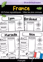 Vorschau - Stationenlernen - Villes françaises - 20 fiches descriptives de villes en France (français) - Deckblatt