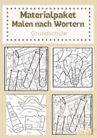 Vorschau - Arbeitsblätter - Materialpaket Malen nach Wörtern Grundschule - Deckblatt