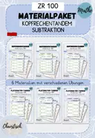 Vorschau - Aufgabenkarten - Materialpaket - Kopfrechentandem im ZR 100 - Subtraktion - Deckblatt