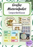 Vorschau - Mal- und Bastelvorlagen - Leopardenklasse | Materialpaket | Dschungeldeko - Deckblatt