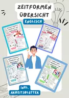 Vorschau - Arbeitsblätter - Materialpaket Zeitformen Englisch, inkl. Arbeitsblätter | 5.-10. Klasse - Deckblatt
