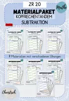 Vorschau - Aufgabenkarten - Materialpaket - Kopfrechentandem im ZR 20 - Subtraktion - Deckblatt