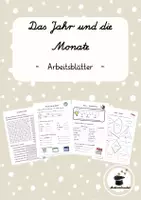 Vorschau - Arbeitsblätter - Das Jahr & die Monate – Materialpaket mit Arbeitsblättern (Kalender) - Deckblatt