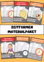 Vorschau - Arbeitsblätter - Zeitformen in Englisch & Deutsch Materialpaket - Deckblatt