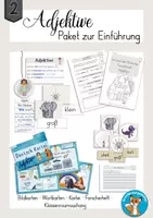 Vorschau - Spiele - Materialpaket Adjektive Einführung Kartei Tafelmaterial Bildkarten - Deckblatt