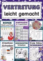 Vorschau - Mal- und Bastelvorlagen - Vertretungsstunden für die Grundschule - Deckblatt